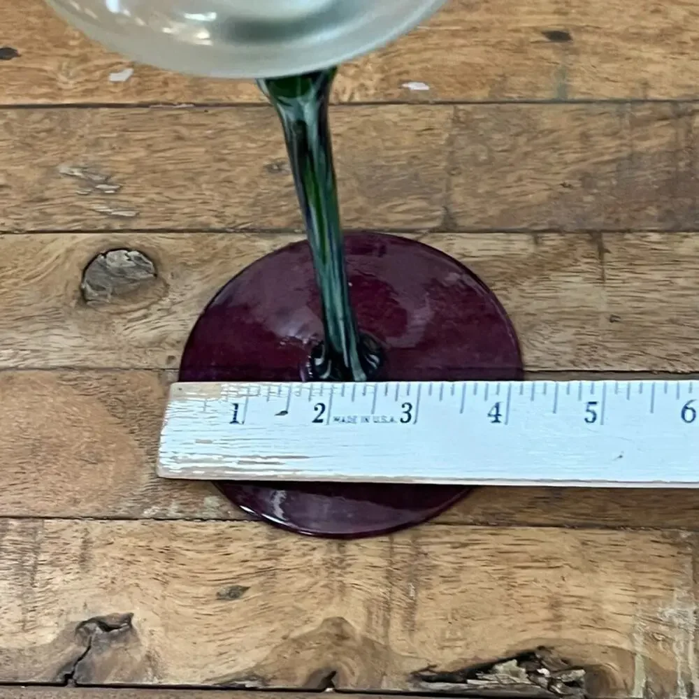 Art Glass Oil Lamp With Wick 10.5